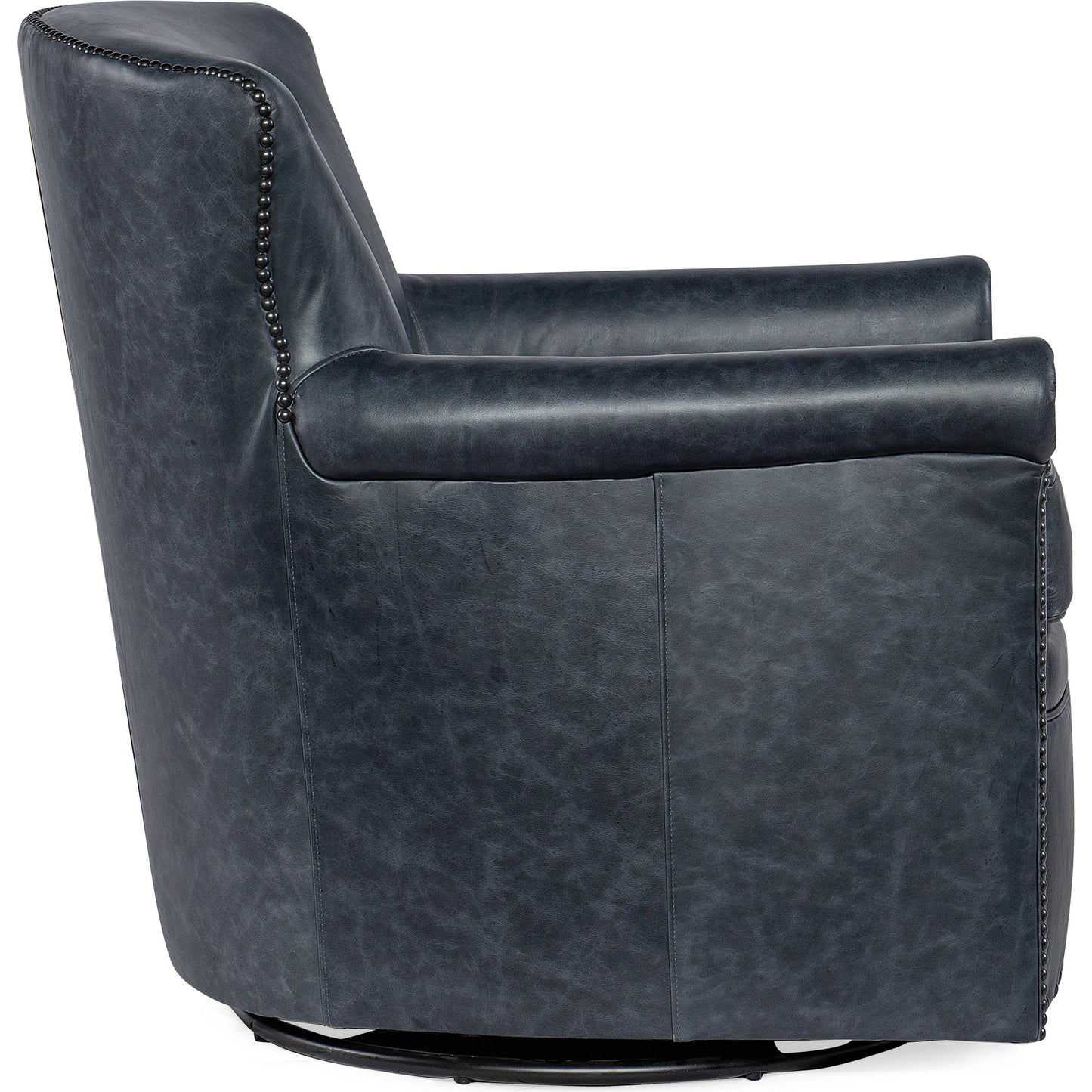 003 SI-1959620 | Additional Silo | Swivel Club Chair by Hooker Furniture in oste river deep ocean. Made from leather, oste river deep ocean (aniline top grain) in a traditional style.