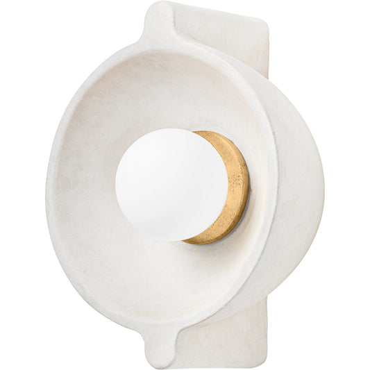 Modesto 1 Light Wall Sconce by Troy in vintage gold leaf, fossil white. Made from unique in a modern style.