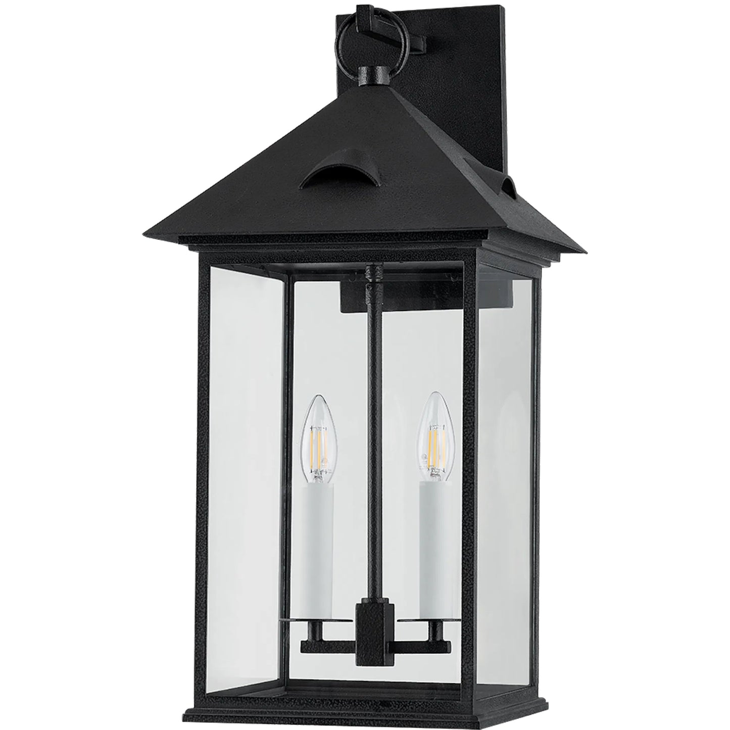 001 SI-2327868 | Primary Silo | Corning 2 Light 28 inch Forged Iron Exterior Wall Sconce by Troy in forged iron. Made from aluminum in a cottage & farmhouse style.