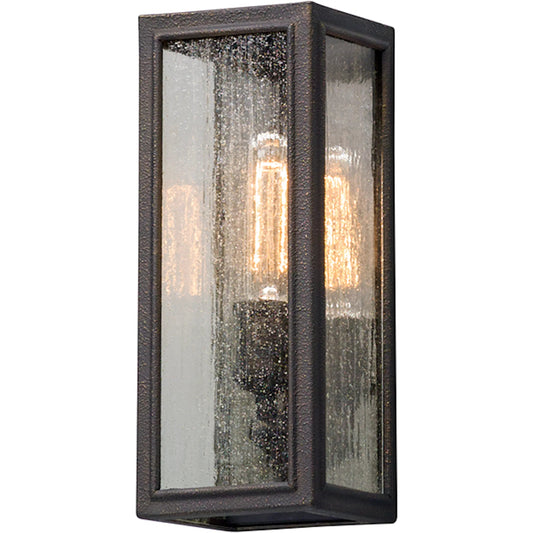 Dixon Wall Sconce by Troy in vintage bronze. Made from hand worked aluminum in a cottage & farmhouse style.