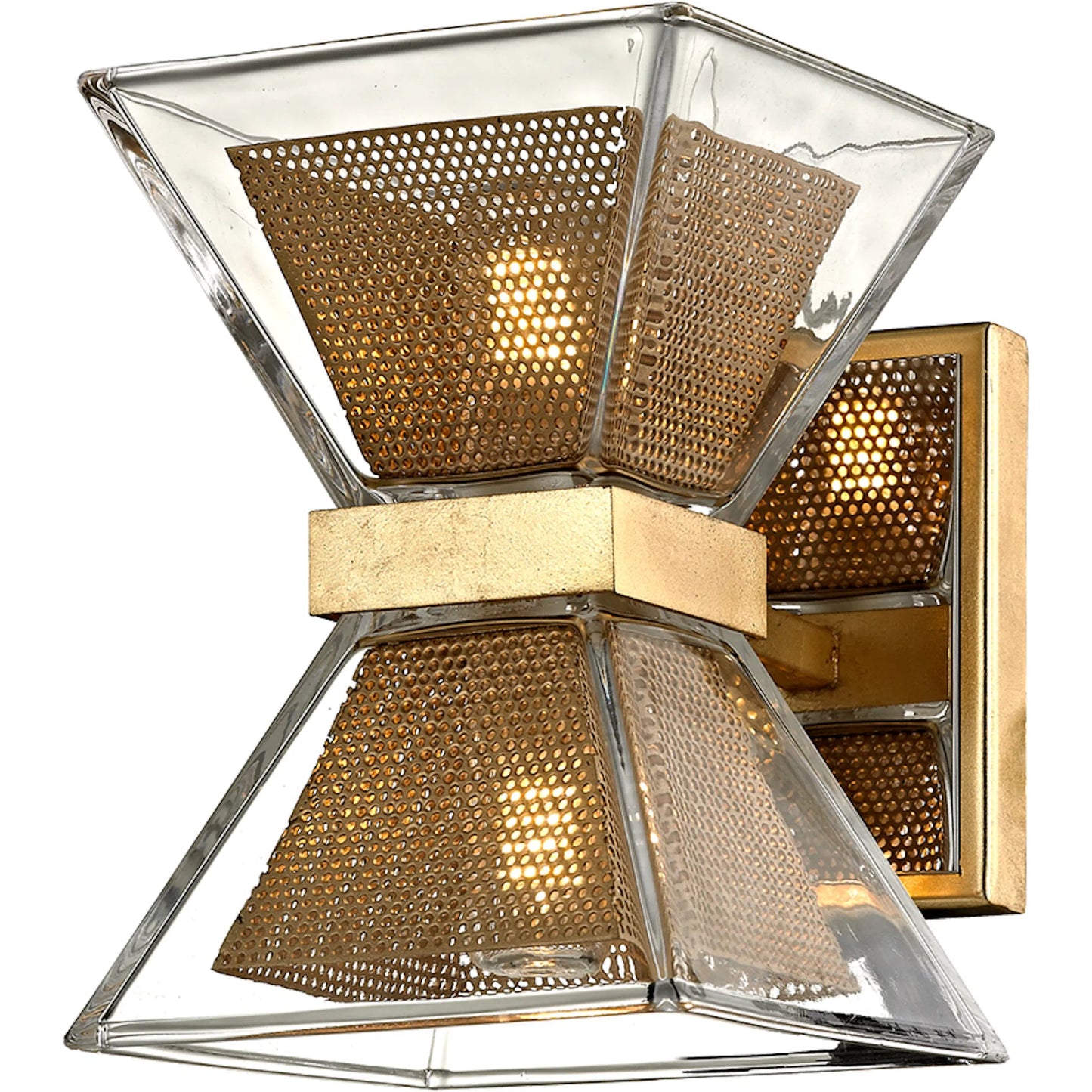 002 SI-2327941 | Primary Silo | Expression Sconce by Troy in gold leaf. Made from hand worked iron in a modern style.