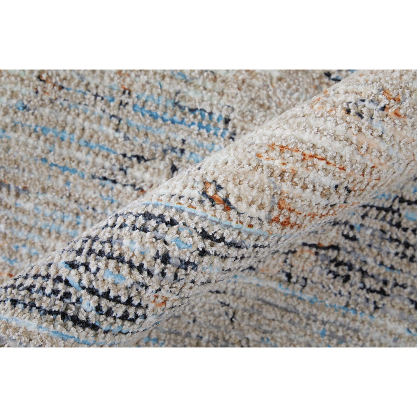 004 SI-2158723,SI-2158724,SI-2158725,SI-2158726,SI-2158727,SI-2158728 | Closeup | Caldwell Rug - 8798980F by Feizy in ivory, blue, orange. Made from wool, viscose in a unique style.