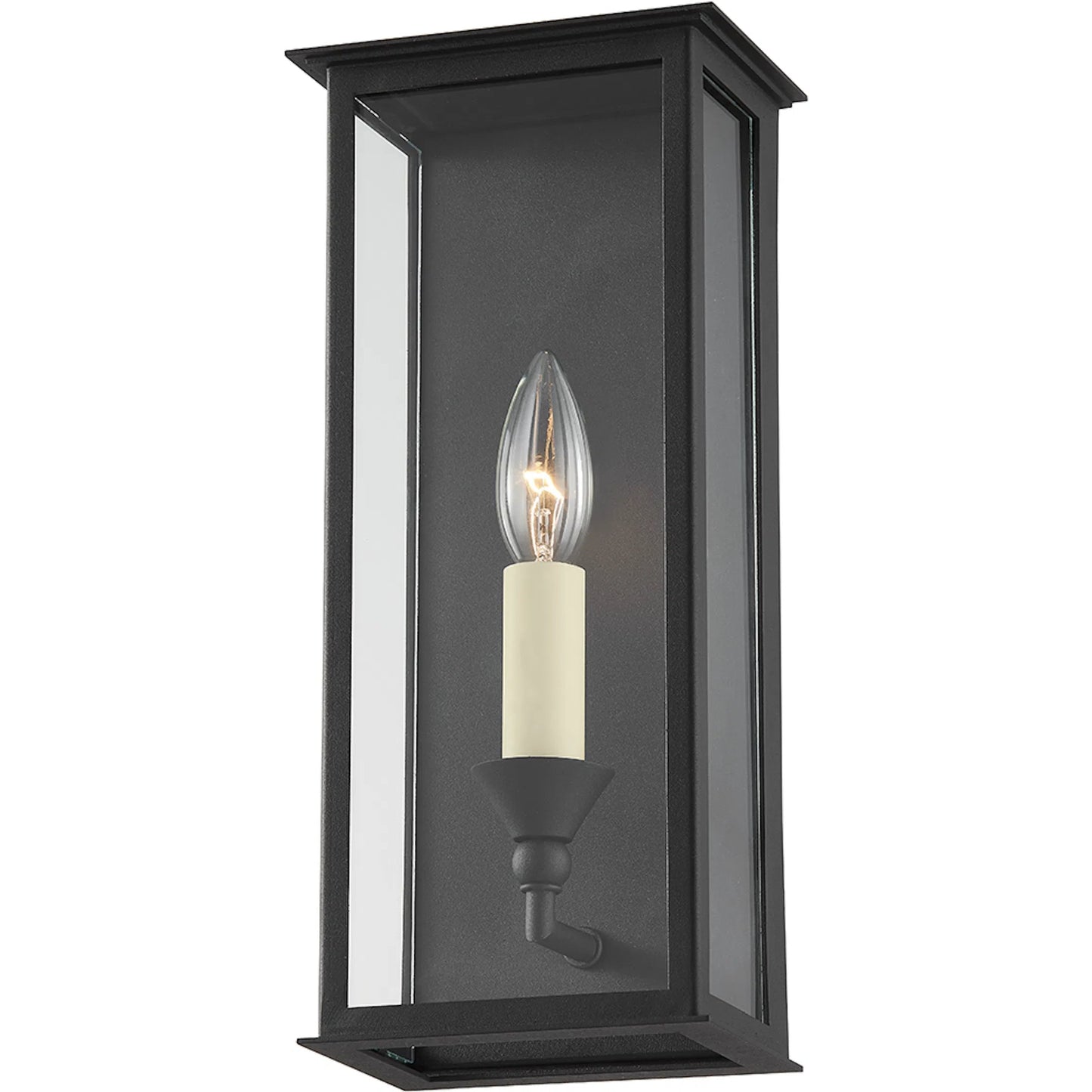 001 SI-2030138 | Primary Silo | Chauncey 1 Light Exterior Wall Sconce by Troy in textured black. Made from steel in a modern style.