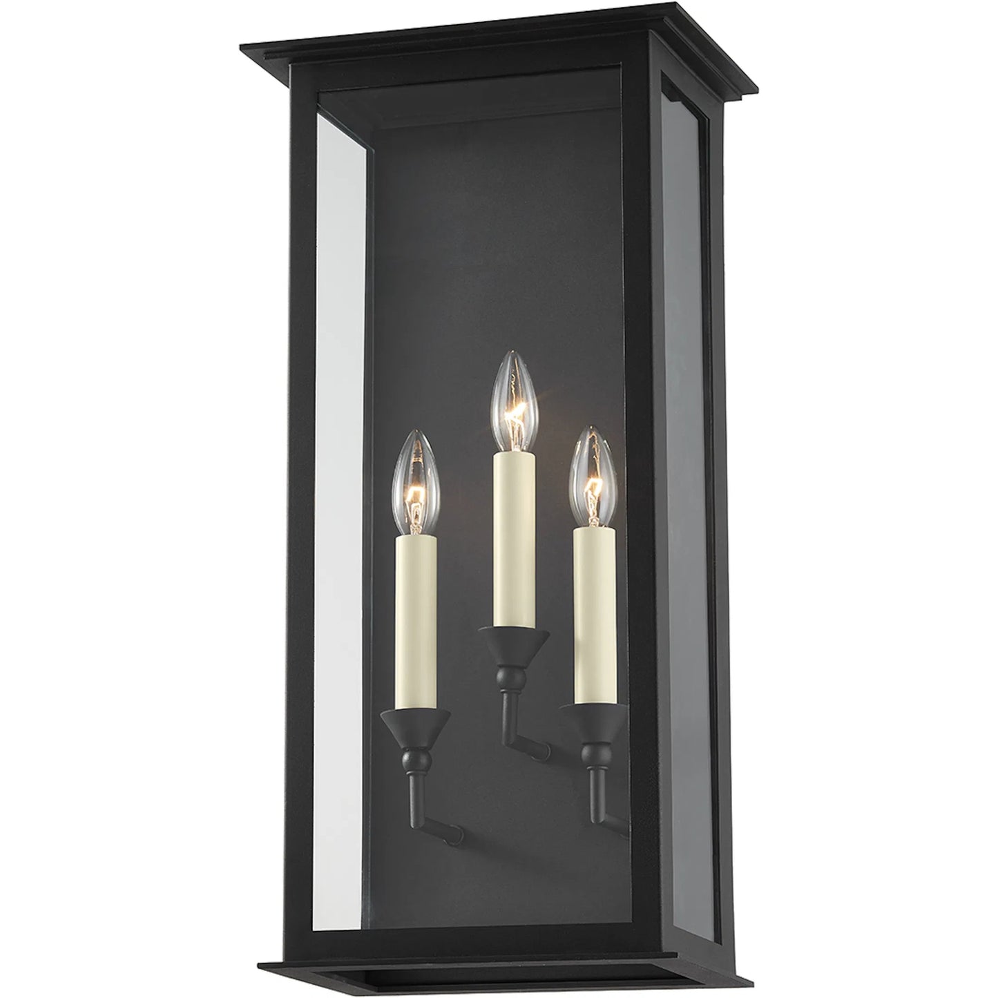 001 SI-2030140 | Primary Silo | Chauncey 3 Light Exterior Wall Sconce by Troy in textured black. Made from steel in a modern style.