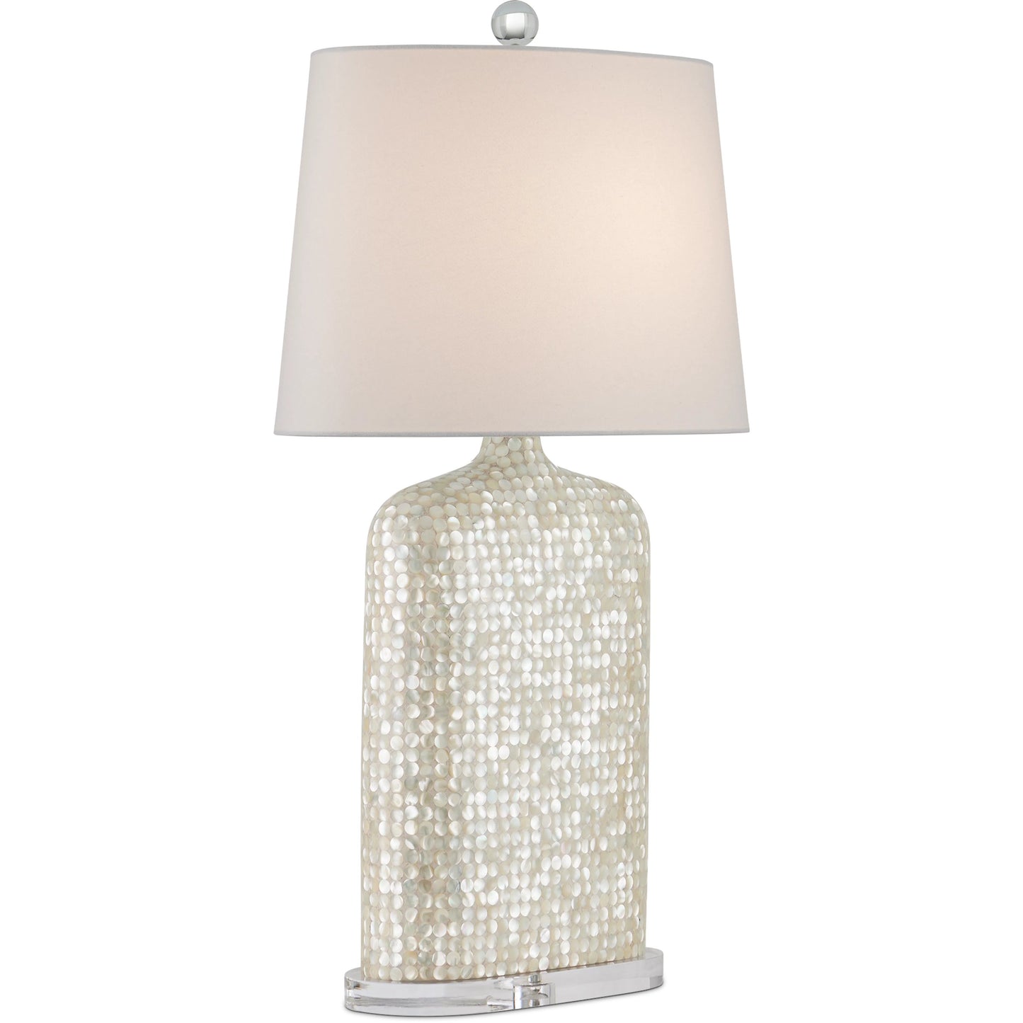 004 SI-2191723 | Additional Silo | Gerri Dot Table Lamp by Currey and Company in white, clear. Made from mother of pearl, acrylic in a modern style.