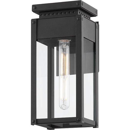 Braydan 1 Light Exterior Wall Sconce by Troy in textured black. Made from aluminum in a modern style.