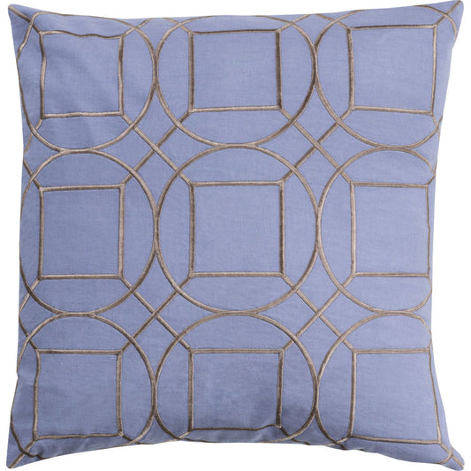 Skyline Pillow - 13578 by Surya in medium gray, blue. Made from 100% linen in a transitional style.
