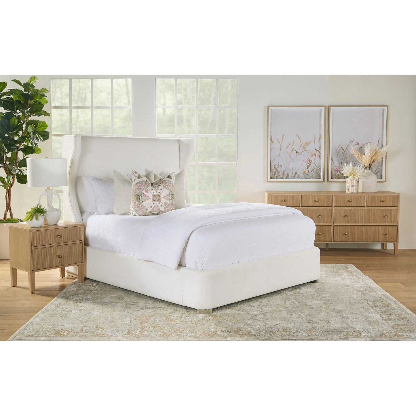 028 SR-387059,SR-387060,SR-387061 | Lifestyle | Balboa Upholstered Bed by Essentials For Living in livesmart peyton-pearl, natural gray. Made from wood, fabric in a modern style.