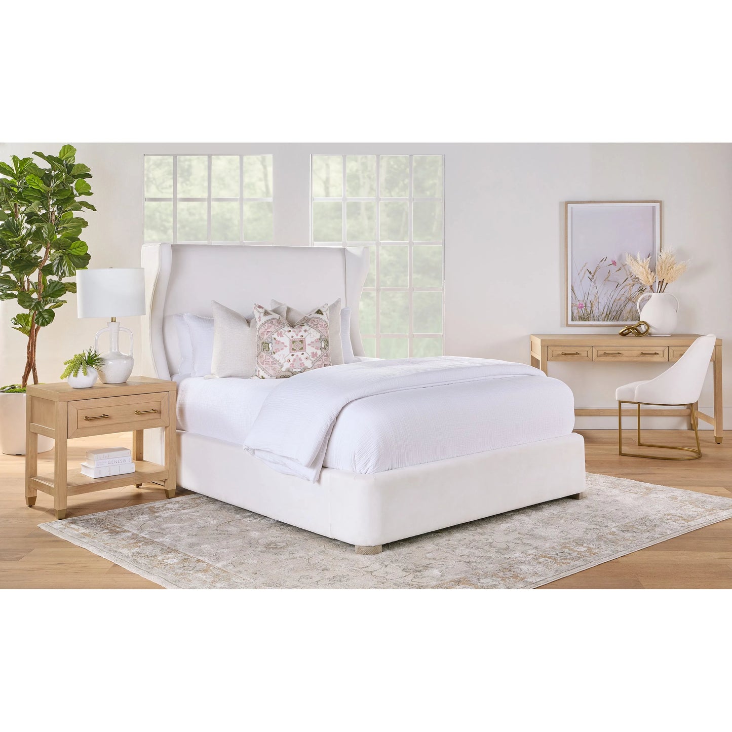 029 SR-387059,SR-387060,SR-387061 | Lifestyle | Balboa Upholstered Bed by Essentials For Living in livesmart peyton-pearl, natural gray. Made from wood, fabric in a modern style.
