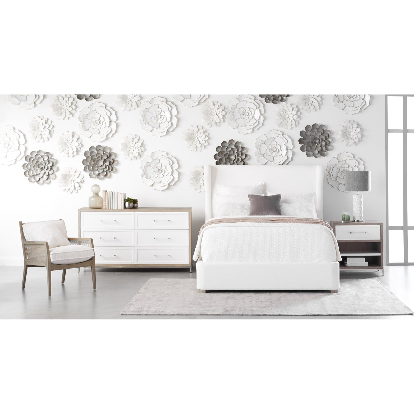 017 SR-387059,SR-387060,SR-387061 | Lifestyle | Balboa Upholstered Bed by Essentials For Living in livesmart peyton-pearl, natural gray. Made from wood, fabric in a modern style.