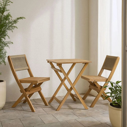 Balcony Outdoor Foldable Bistro Set by LH Imports in natural. Made from unique in a transitional style.