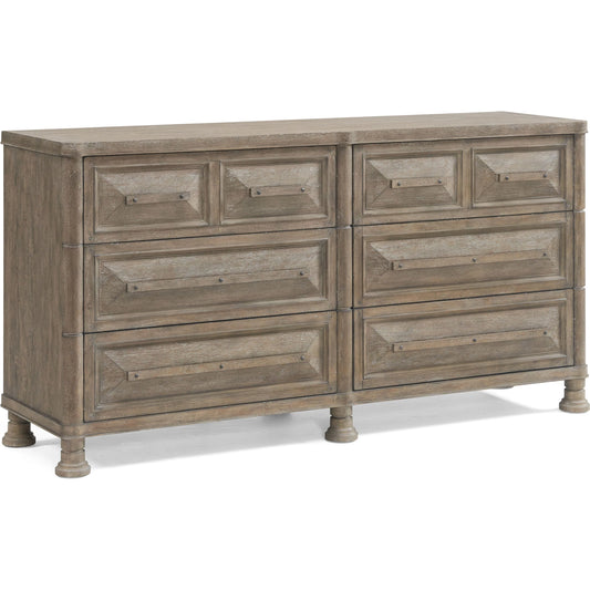 001 SI-2356200 | Primary Silo | Reforma Dresser by A.R.T. Furniture in tapenade. Made from parawood solids, random match flaky oak veneers, metal in a traditional style.