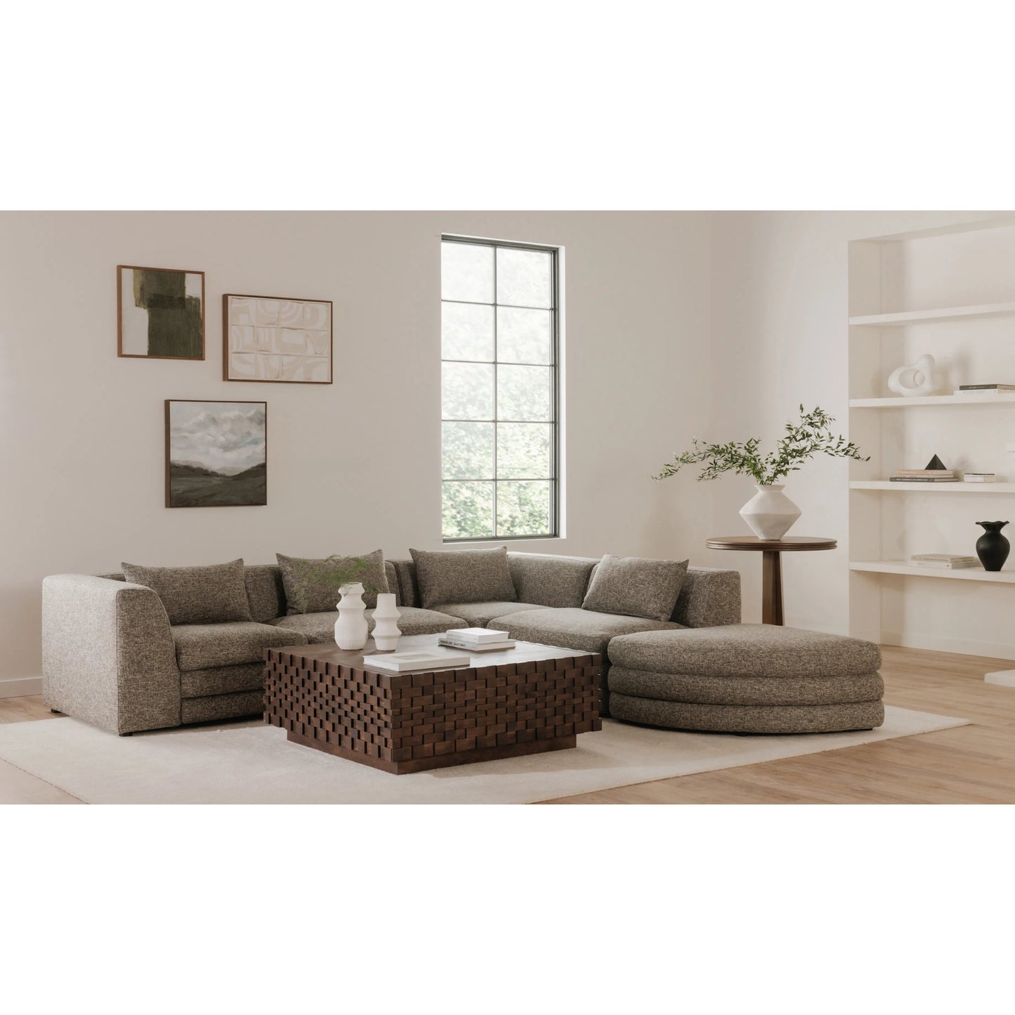 014 SI-2367987 | Lifestyle | Easton Storage Coffee Table by Moe's Home Collection in brown. Made from acacia wood, acacia veneer, carcass walls in solid acacia wood, top panel acacia veneer, drawer bottom panel acacia veneer in a traditional style.