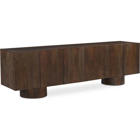 002 SI-2441400 | Primary Silo | Hadley Media Unit by Moe's Home Collection in warm brown. Made from reclaimed neem wood, acacia veneer back panel, metal connecting plate in a traditional style.