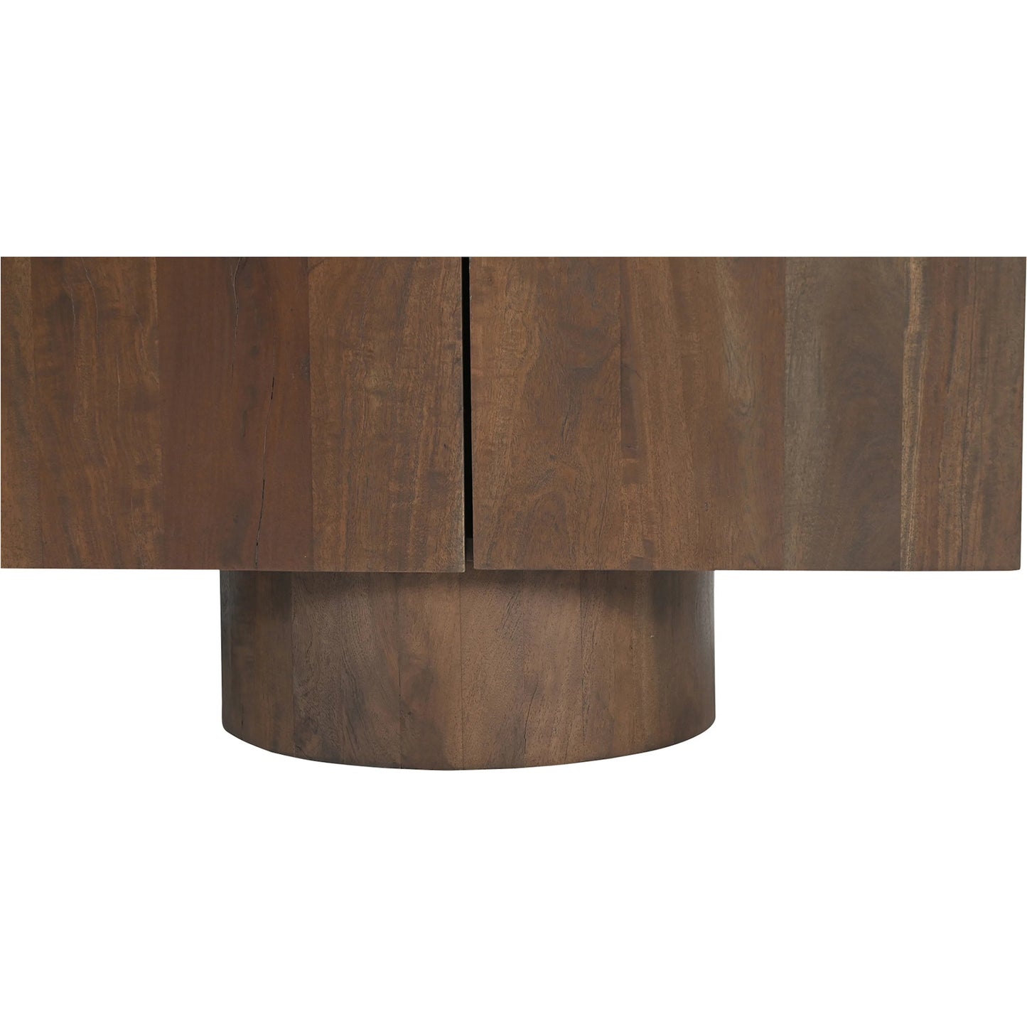007 SI-2441401 | Closeup | Hadley Sideboard by Moe's Home Collection in warm brown. Made from reclaimed neem wood, acacia veneer back panel, metal connecting plate in a traditional style.