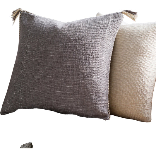 Braided Bisa Pillow - 32224 by Surya in gray, cream. Made from 100% cotton in a unique style.