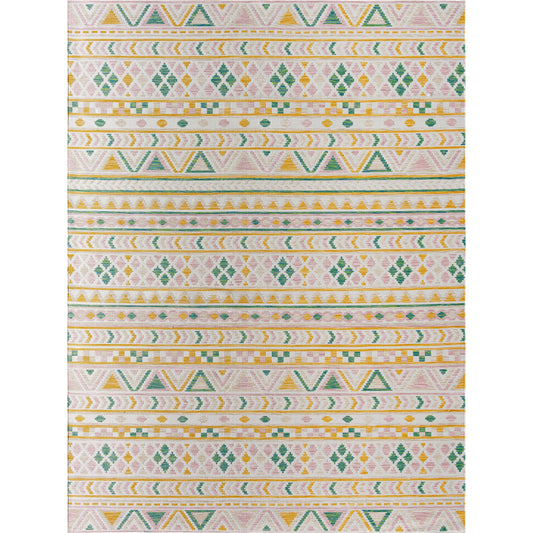 001 SI-2052562,SI-2052563,SI-2052564 | Additional Silo | Barbados BBD-2300 Indoor/Outdoor Rug by Livabliss in off-white, mustard, light brown, rust, pale blue. Made from face: 100% polypropylene, warp: 100% polypropylene in a unique style.