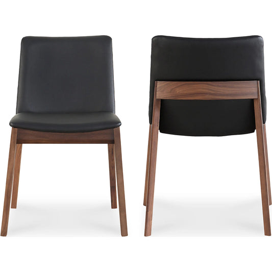 011 S-329462 | Primary Silo | Deco Dining Chair Black Pvc (Set of 2) by Moe's Home Collection in ebony and lacquer. Made from solid american walnut, walnut veneer, plywood in a modern style.