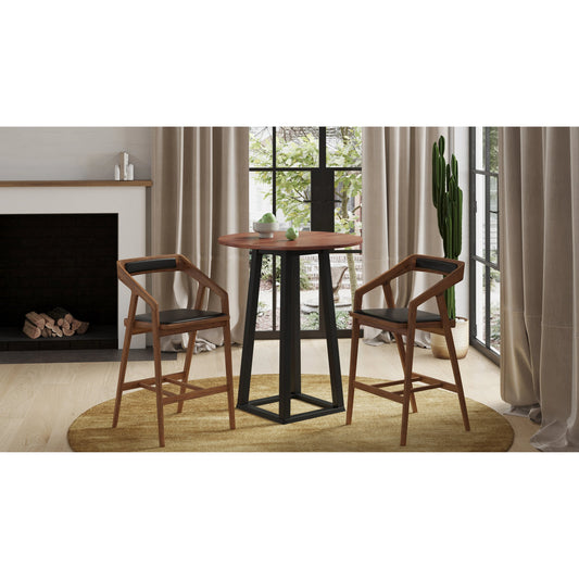 Tri-Mesa Bar Table by Moe's Home Collection in brown and matt lacquer. Made from solid walnut top, solid rubber wood base in a modern style.