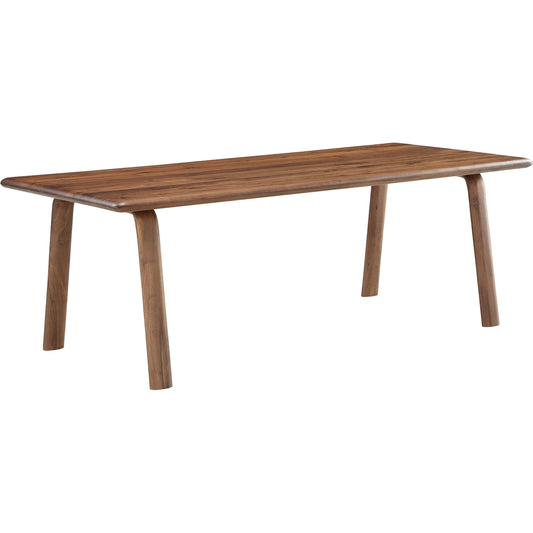 Malibu Dining Table by Moe's Home Collection in natural and matt lacquer: no stain. Made from wood, solid walnut wood in a modern style.