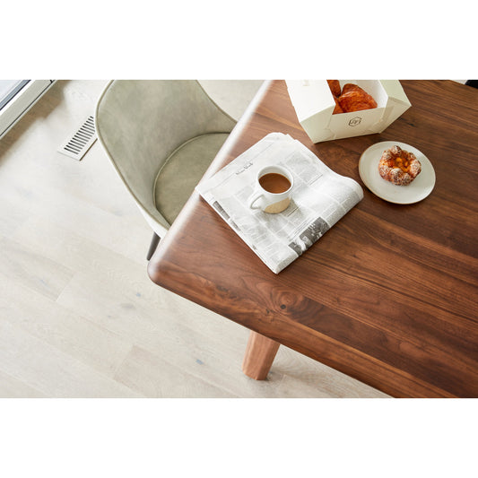 Malibu Dining Table by Moe's Home Collection in natural and matt lacquer: no stain. Made from wood, solid walnut wood in a modern style.