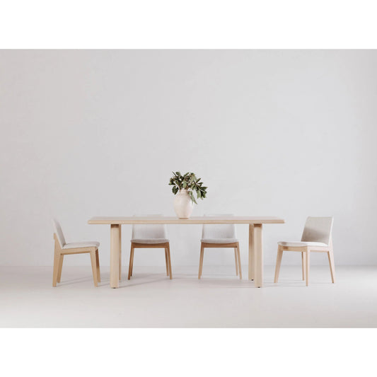 Malibu Dining Table Oak by Moe's Home Collection in natural. Made from solid white oak top in a modern style.