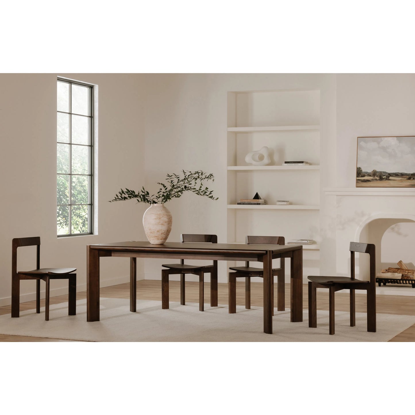 013 SI-2253667 | Lifestyle | Daifuku Dining Table by Moe's Home Collection in walnut. Made from solid white ash in a traditional style.