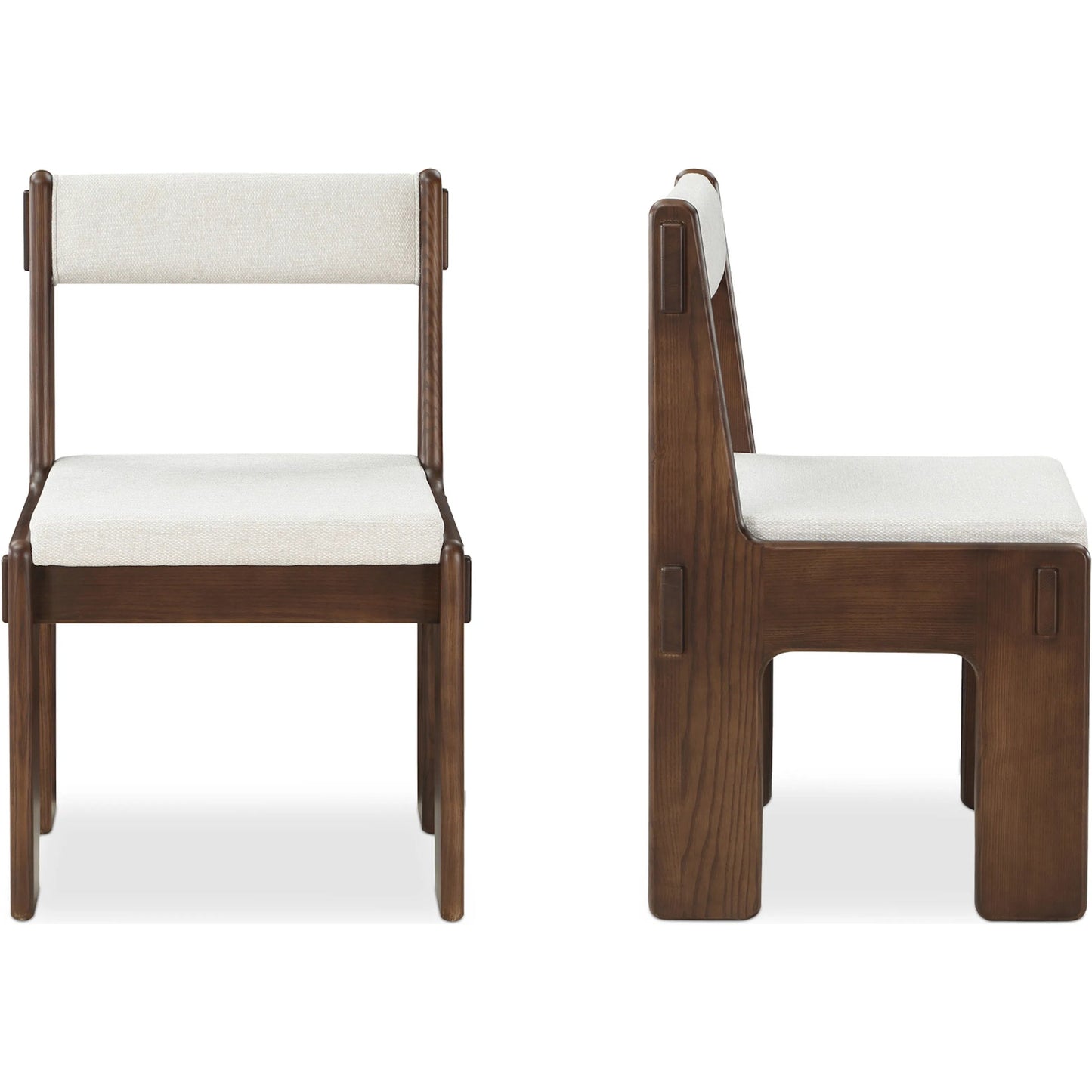 002 SI-2253603 | Additional Silo | Ashby Dining Chair by Moe's Home Collection in beige and walnut. Made from upholstery: 100% polyester, solid ash, plywood in a unique style.
