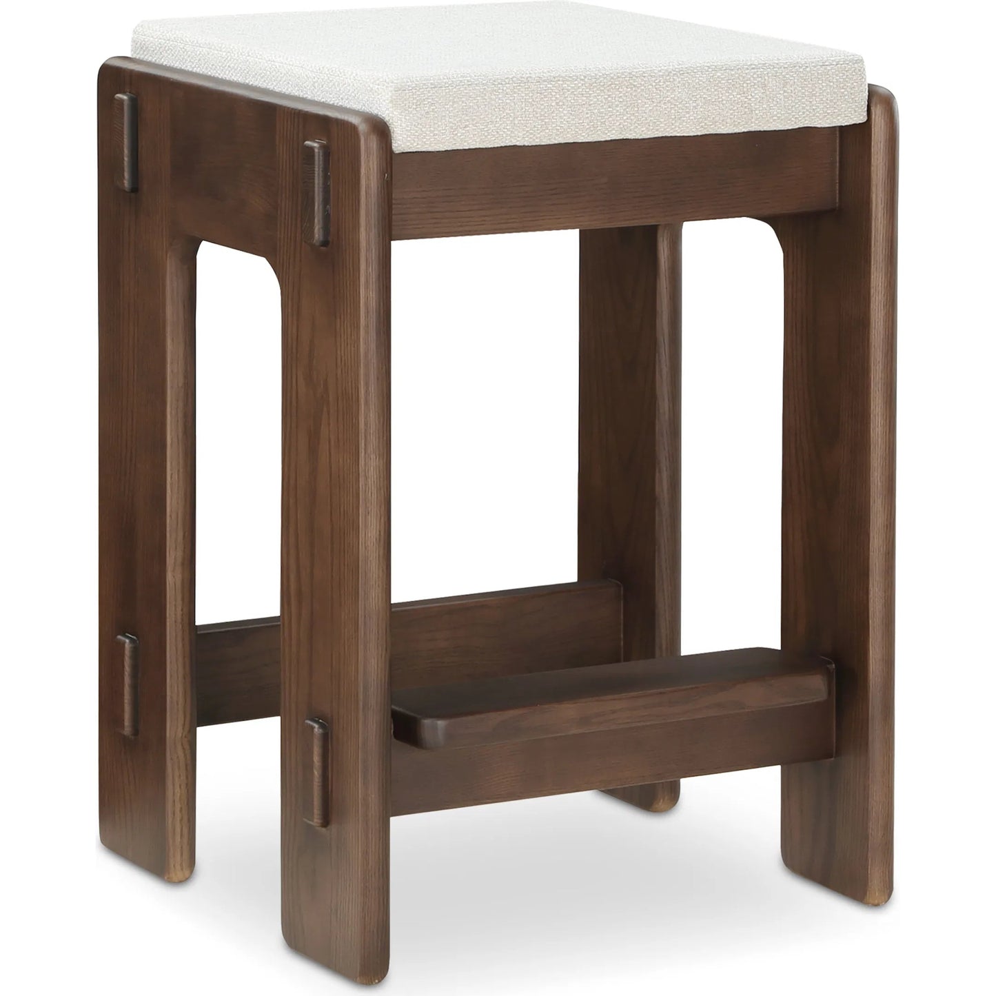 001 SI-2253602 | Primary Silo | Ashby Counter Stool by Moe's Home Collection in beige and walnut. Made from upholstery: 100% polyester, solid ash, plywood in a unique style.