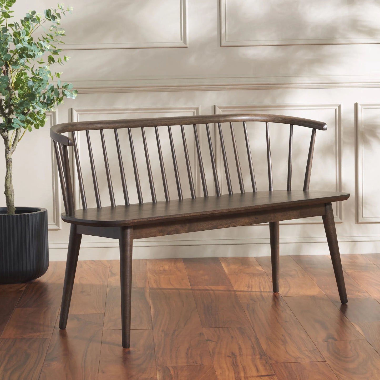 053 SI-2262953 | Lifestyle | Ingham Spindle Bench by HedgeApple Essentials. Made from rubber wood, iron in a modern style.