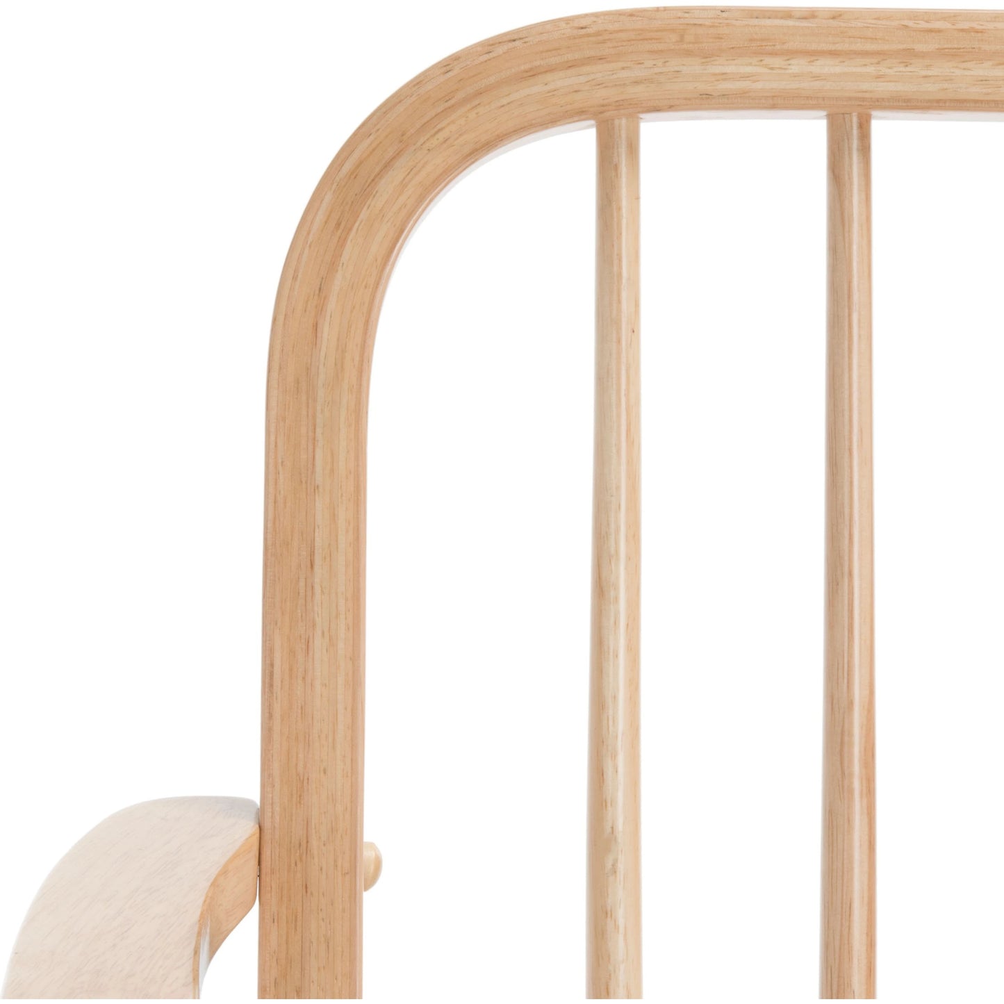 009 SI-2033080 | Closeup | Bowcreek Spindle Bench by HedgeApple Essentials in natural. Made from rubber wood, iron in a modern style.