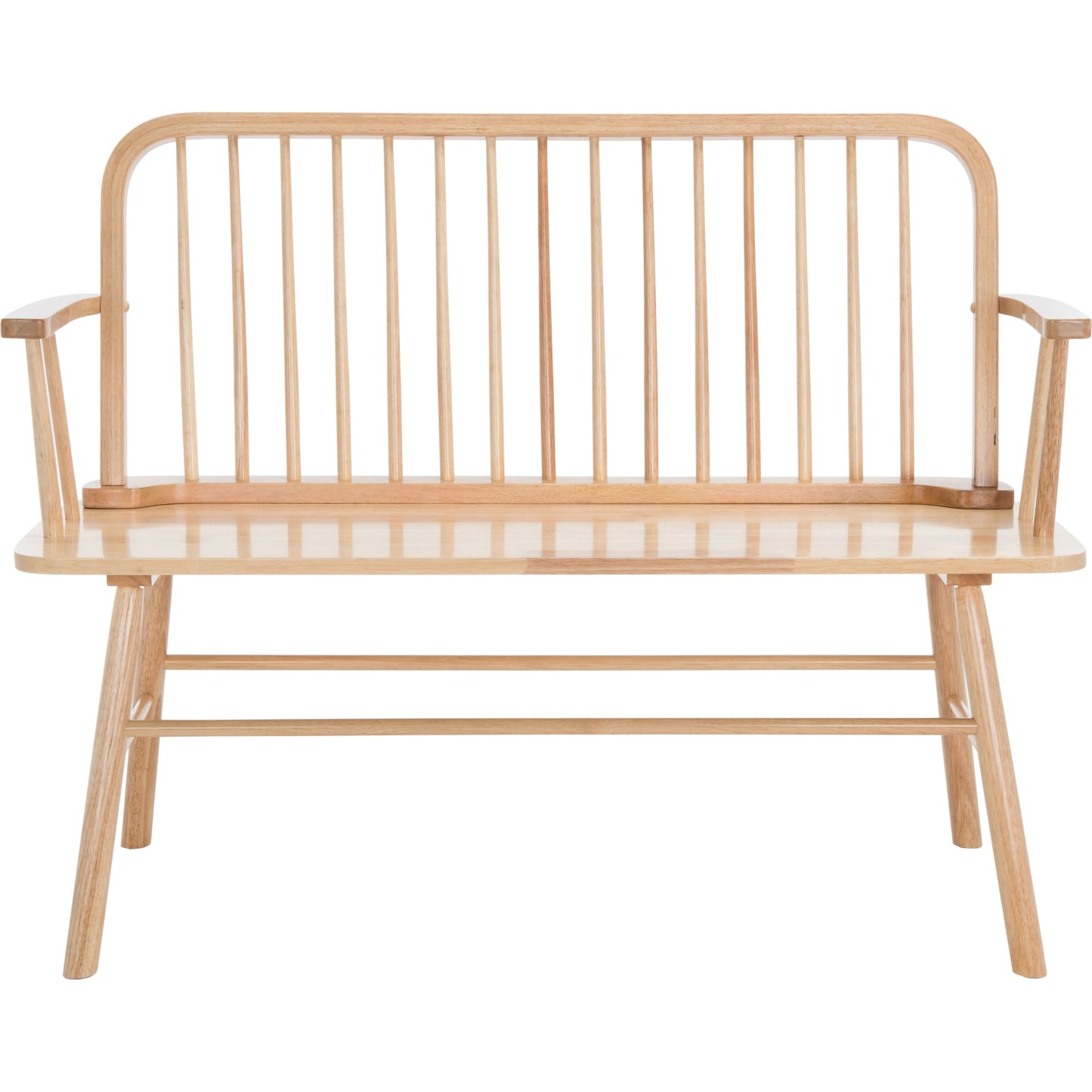 002 SI-2033080 | Additional Silo | Bowcreek Spindle Bench by HedgeApple Essentials in natural. Made from rubber wood, iron in a modern style.