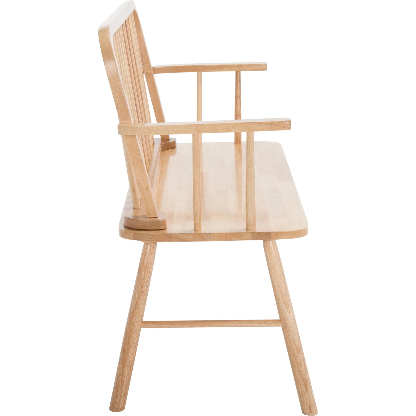 003 SI-2033080 | Additional Silo | Bowcreek Spindle Bench by HedgeApple Essentials in natural. Made from rubber wood, iron in a modern style.