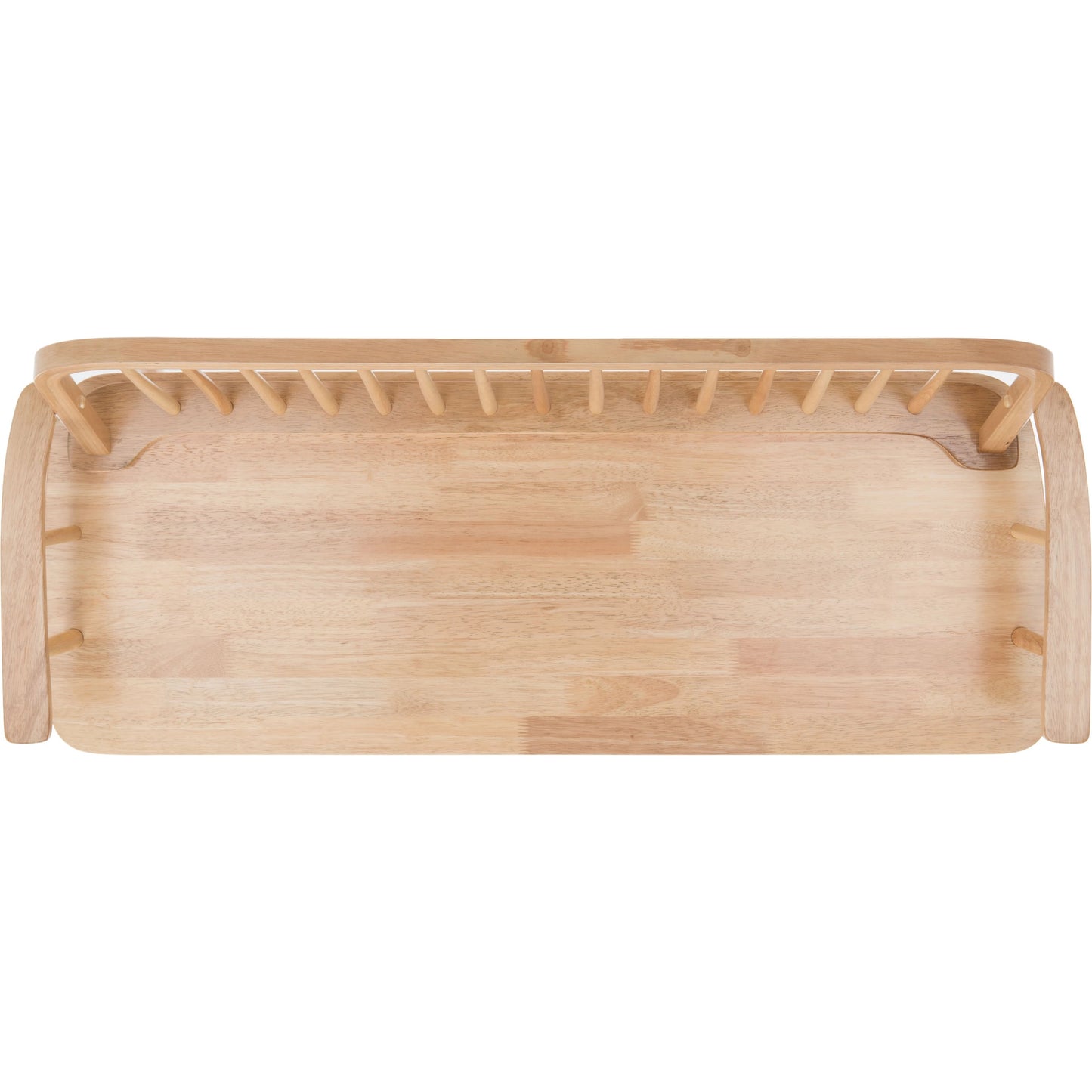 005 SI-2033080 | Additional Silo | Bowcreek Spindle Bench by HedgeApple Essentials in natural. Made from rubber wood, iron in a modern style.