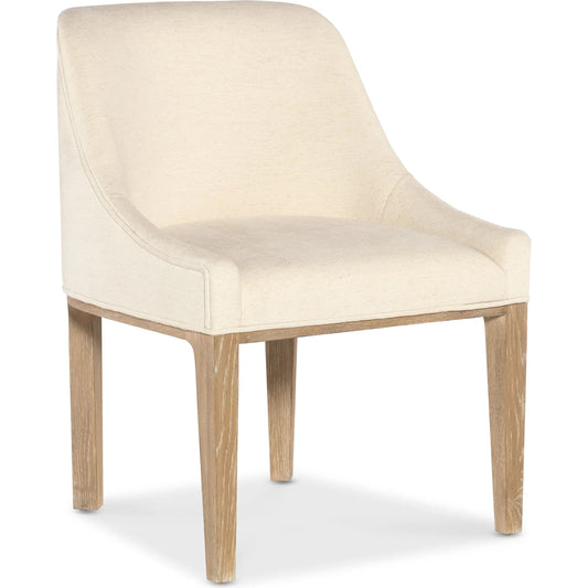 001 SI-2333046 | Primary Silo | Banyon Bay Upholstered Host Chair by Hooker Furniture in beige. Made from 97% polyester, 3% linen in a transitional style.