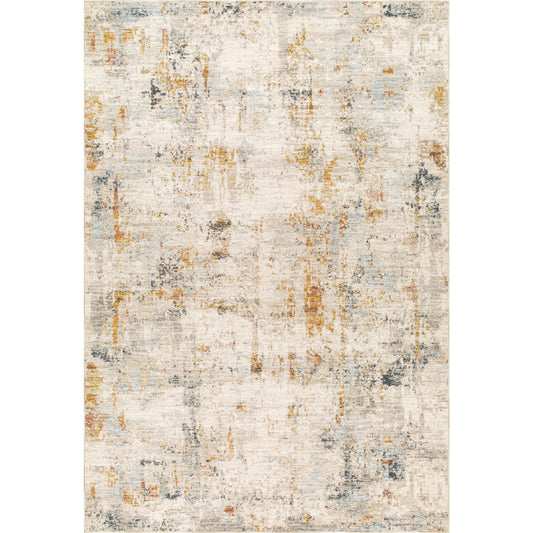 Beckham Rug - 33067 by Livabliss in off-white, light slate, ice blue, amber, medium brown, charcoal. Made from main: 100% polyester in a unique style.