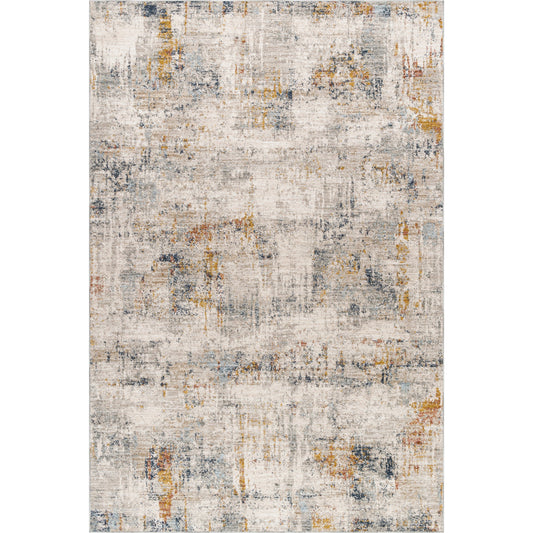 Beckham Rug - 33069 by Livabliss in off-white, medium gray, ice blue, charcoal, amber, medium brown. Made from main: 100% polyester in a unique style.