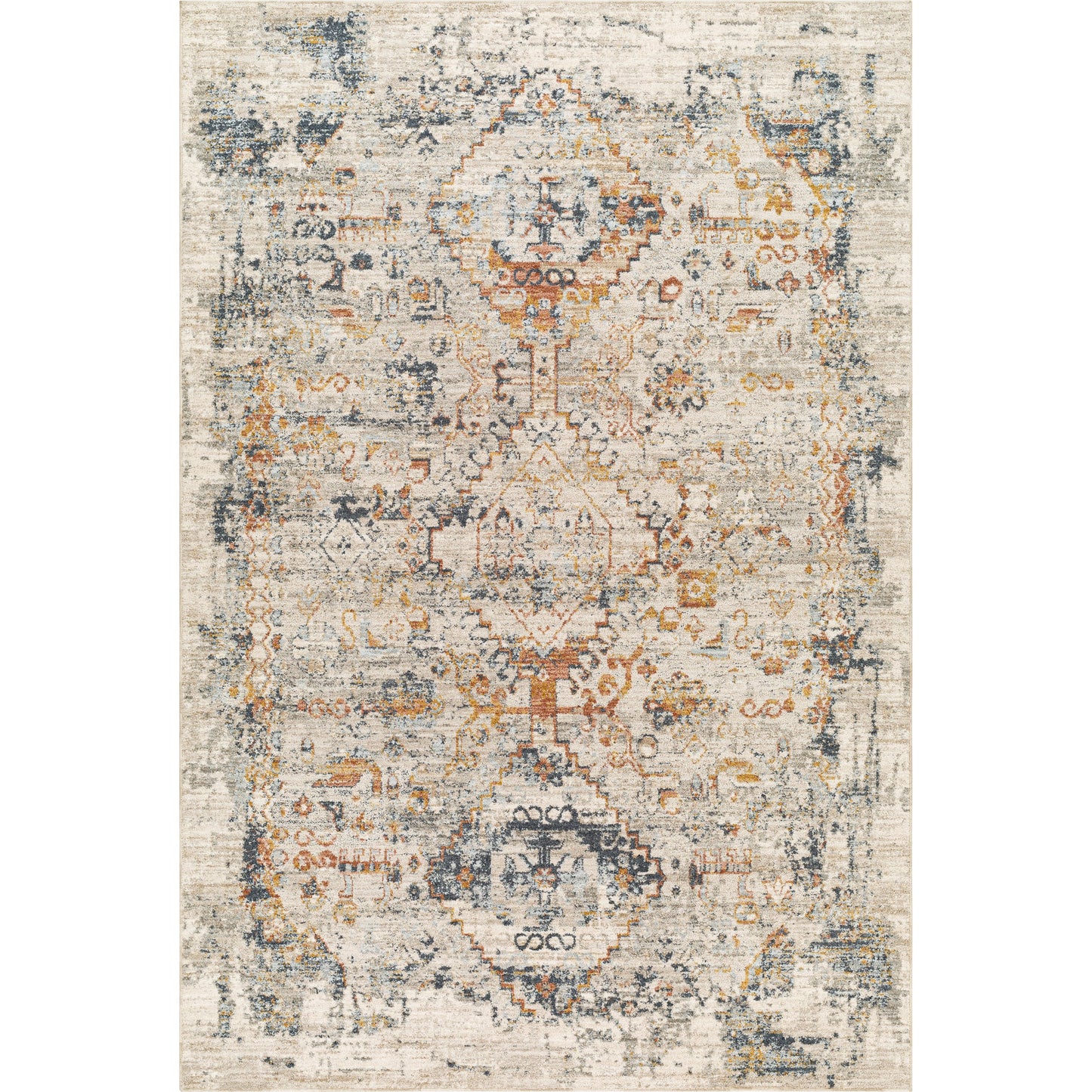 001 SI-1971614,SI-1971615,SI-1971617,SI-1971618,SI-1971619,SI-1971620 | Primary Silo | Beckham Rug - 33077 by Livabliss in light slate, off-white, charcoal, ice blue, amber, medium brown. Made from main: 100% polyester in a unique style.