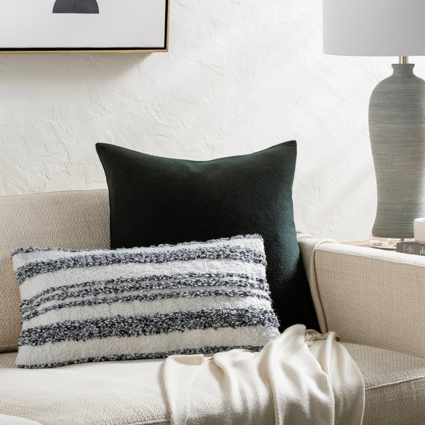 004 SI-2053312,SI-2053313 | Lifestyle | Boculette Pillow - 496394 by Surya. Made from front: 100% polyester, back: 100% cotton in a modern style.