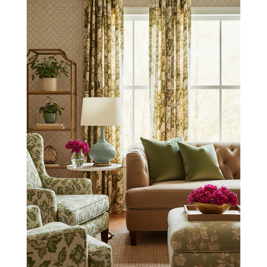 Cait Table Lamp by Currey and Company in grass green, antique brass. Made from ceramic, metal in a modern style.