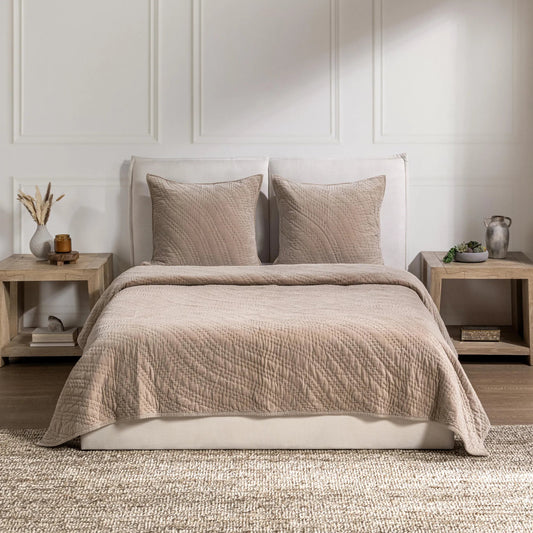 Elms 3-Piece Velvet Cotton Blend Quilt Set (Set of 3) by Villa by Classic Home. Made from 80% cotton, 20% polyester in a unique style.
