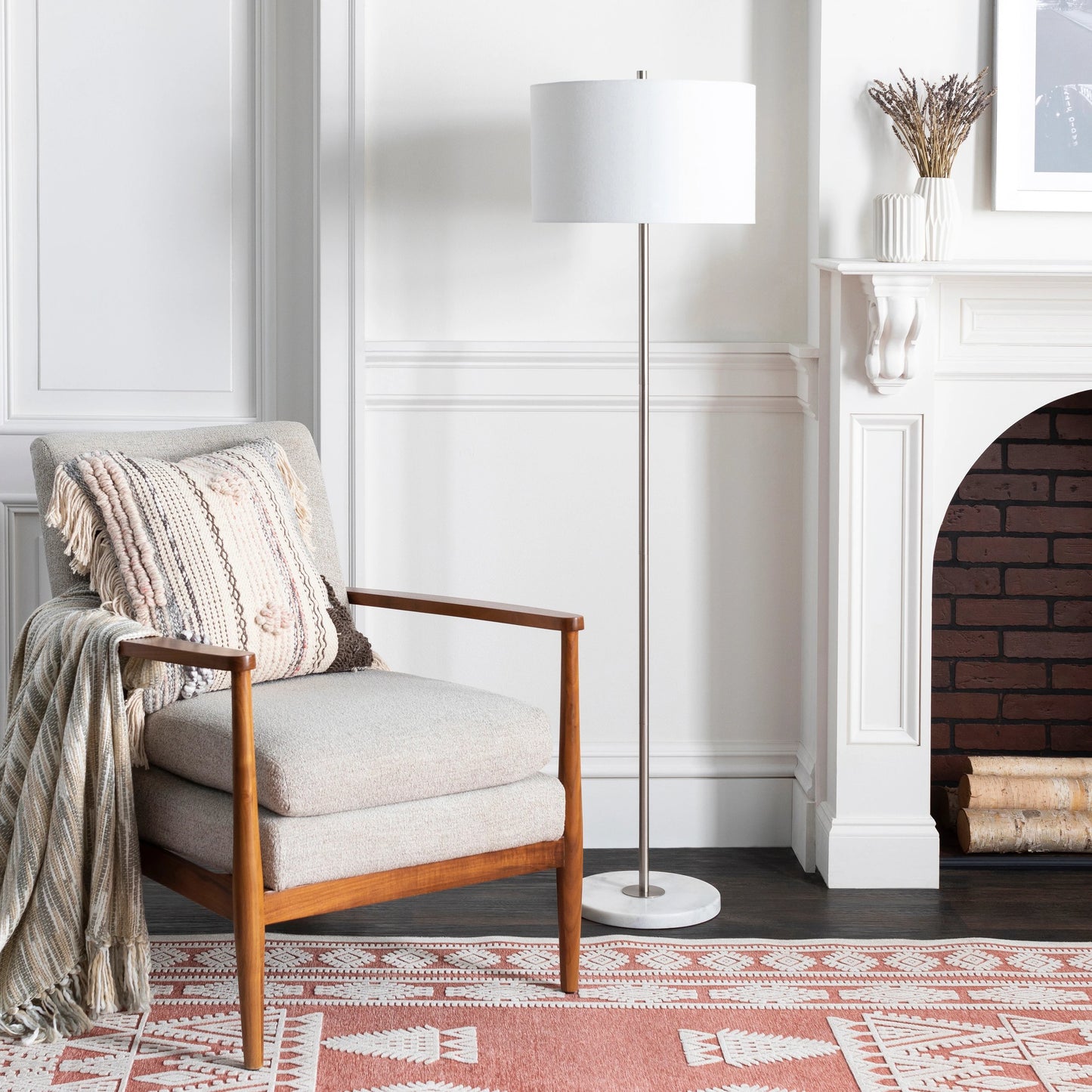 001 SR-755640 | Lifestyle | Becker - 23818 by Livabliss in multi and white. Made from linen, metal, marble in a modern style.