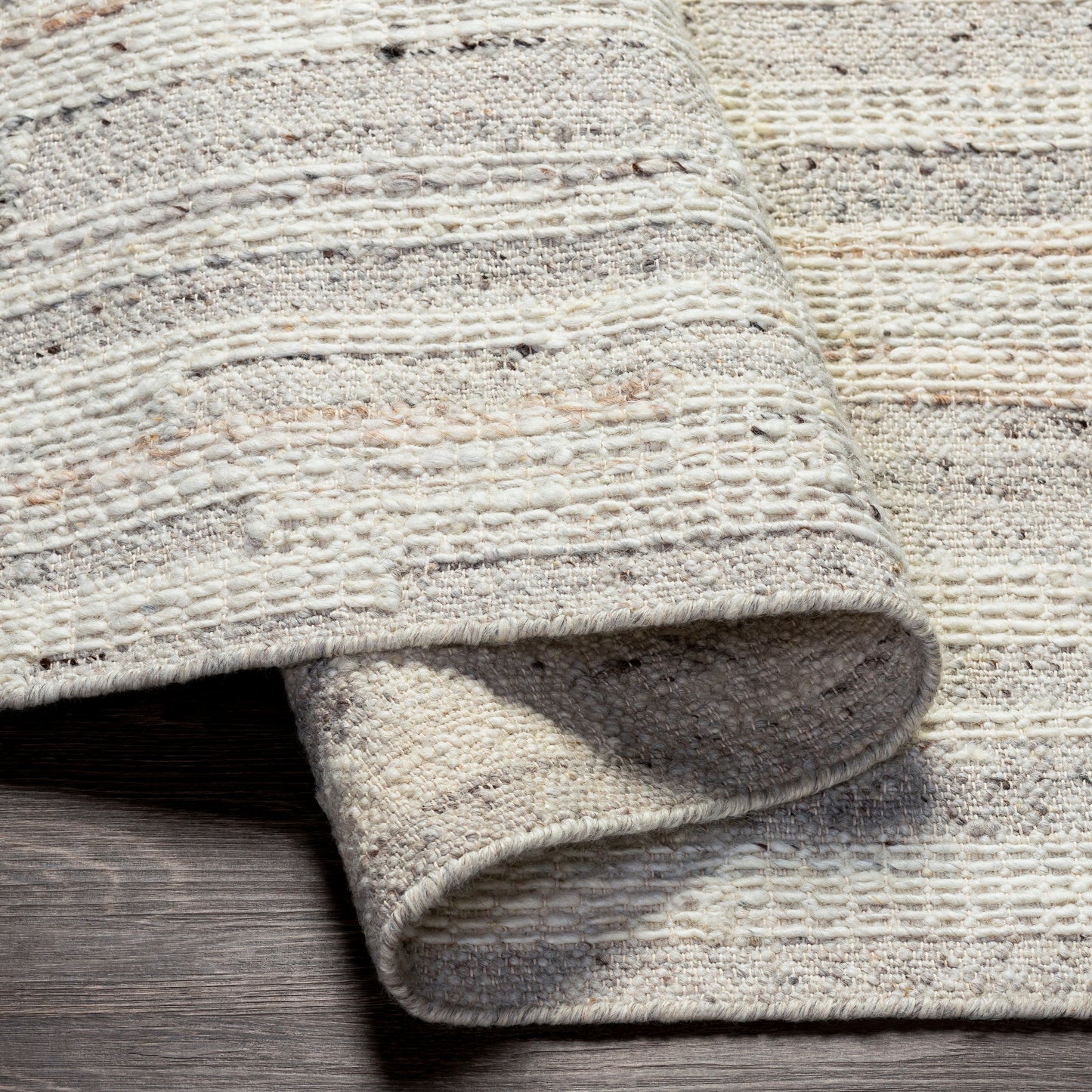 006 SI-1826281,SI-1826282,SI-1826283,SI-1826284 | Closeup | Bremen Rug - 29468 by Surya in cream, light slate, light beige, brown, gray. Made from 100% wool in a unique style.