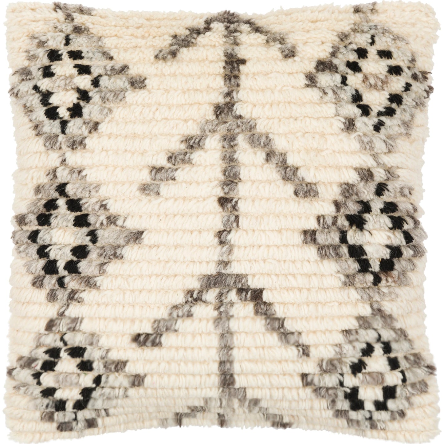 001 SI-1877607,SI-1877608 | Additional Silo | Benisouk Pillow - 18078 by Surya in gray, light beige. Made from 100% wool, 100% cotton in a eclectic & global style.