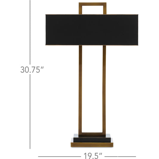 Otto Table Lamp by Currey and Company in antique brass, oil rubbed bronze. Made from metal in a modern style.