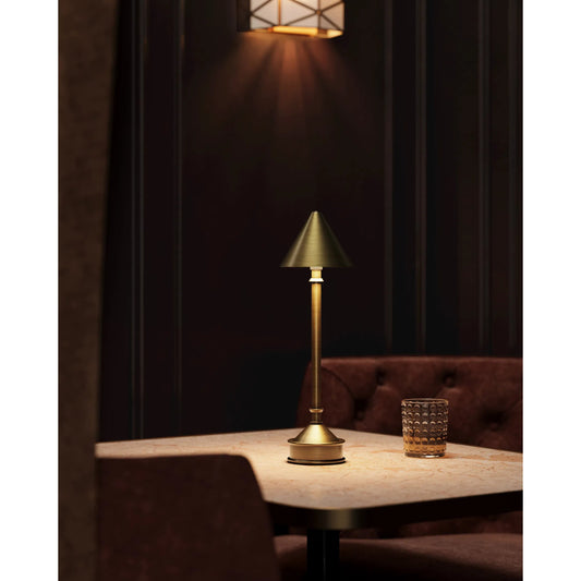 Traipse Cordless Table Lamp by Currey and Company. Made from metal in a modern style.