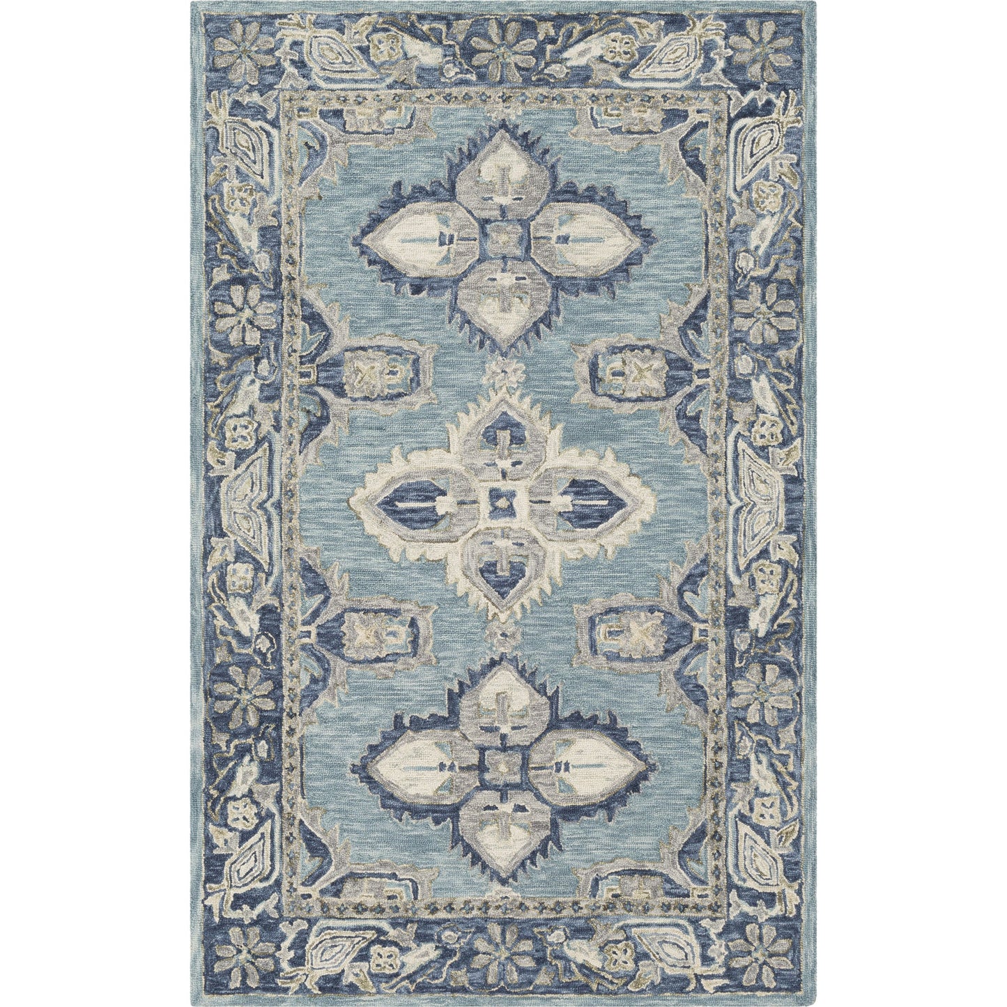 002 97701-40237,97701-40238 | Primary Silo | Bonifate Rug - 22104 by Surya in aqua, denim. Made from 100% wool in a unique style.