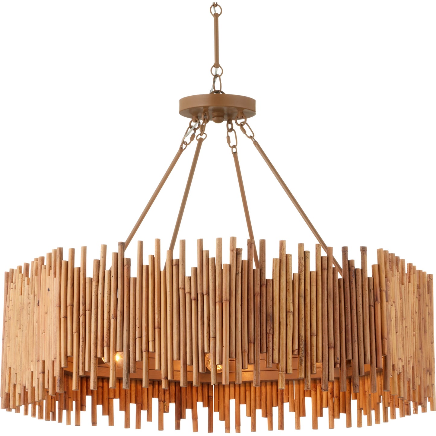 001 SI-2191856 | Primary Silo | Teahouse Chandelier by Currey and Company in natural, khaki. Made from rattan, wrought iron in a modern style.