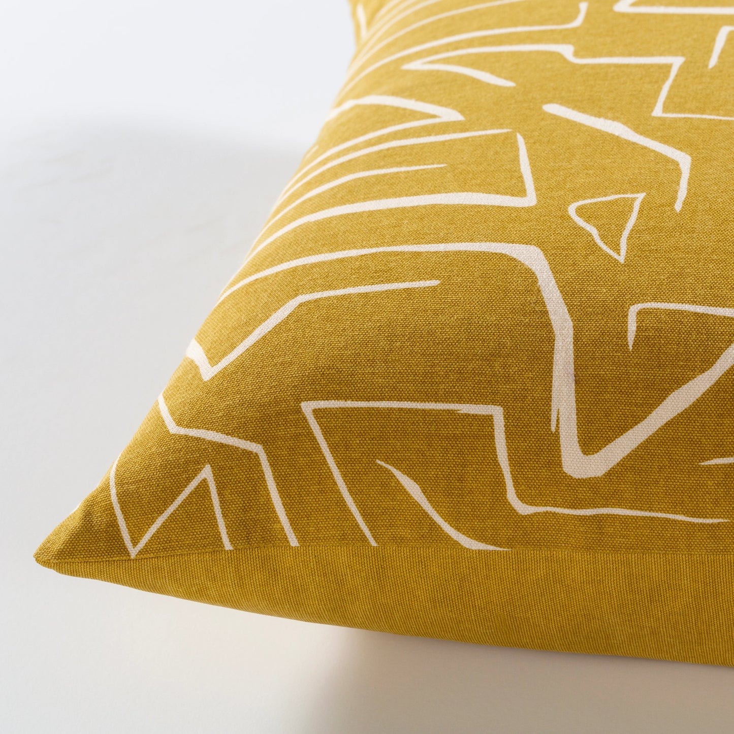 003 SI-1878024,SI-1878025 | Closeup | Bogolani Pillow - 26455 by Surya in mustard, cream. Made from 100% cotton in a eclectic & global style.