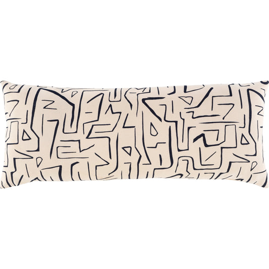 Bogolani Pillow - 23751 by Livabliss in cream, black. Made from 100% cotton in a eclectic & global style.